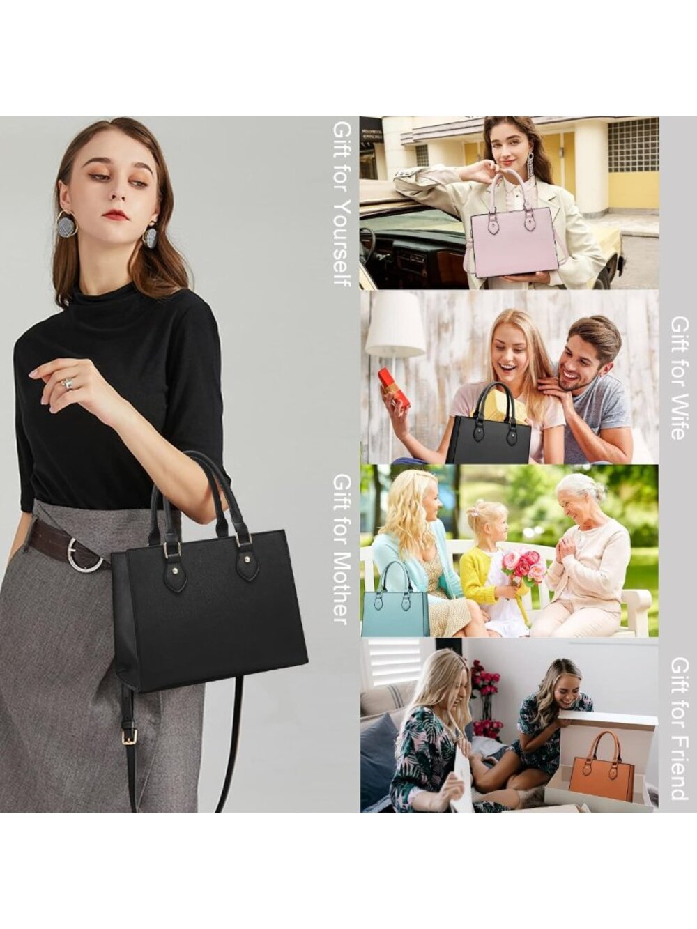 Stylish PU Leather Crossbody Bag & Tote for Women - Versatile Satchel Shoulder - Picture 8 of 8